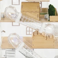 PawHut Large Hamster Cage, 3 Tiers Acrylic Hamster Habitat with Water Bottles, Running Wheel for Pet Mice, Dwarf Hamster(m-11)