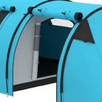 Outsunny 3-4 Person Camping Tent with 2 Rooms, 3000mm Waterproof Portable Family Tent with Carry Bag, Sky Blue(m-11)
