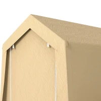 Outsunny 7' x 12' Outdoor Storage Shed Portable Garage with Roll-up Door for Motorcycle, Bike, Garden Tools, Beige(m-12)