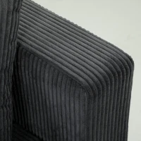 HOMCOM 3 Seater Sofa with Wide Seat, Corduroy Couch with Deep Seat, Spring Cushion, Dark Grey(m-9)