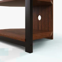 HOMCOM TV Stand for TVs up to 29", Entertainment Center with 4-Tier Storage Shelves and LED Lights for Living Room(m-12)