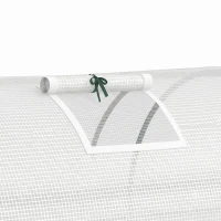 Outsunny Portable Mini Greenhouse, Tunnel Growing Tent with 5 Mesh Windows and Steel Frame,7' x 3' x 2', White(m-12)