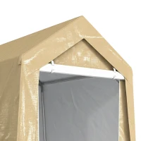 Outsunny 7' x 12' Outdoor Storage Shed Portable Garage with Roll-up Door for Motorcycle, Bike, Garden Tools, Beige(m-10)