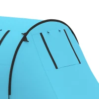 Outsunny 3-4 Person Camping Tent with 2 Rooms, 3000mm Waterproof Portable Family Tent with Carry Bag, Sky Blue(m-9)