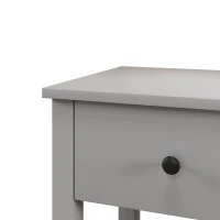 HOMCOM End Tables Set of 2, Side Tables with Drawer and Bottom Shelf, 2-tier Nightstand for Bedroom, Living Room, Grey(m-10)