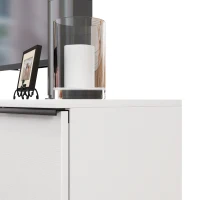 HOMCOM Wall Mounted TV Stand, Floating TV Cabinet for up to 70" TVs with Storage, High Gloss Effect, White(m-11)