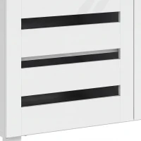 HOMCOM Shoe Cabinet with 3 Slatted Doors, 3-tier Shelving Rack Cabinet with Adjustable Shelves for 15 Pairs of Shoes, White(m-12)
