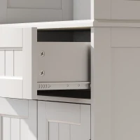 HOMCOM Kitchen Buffet with Hutch, 68" Tall Kitchen Pantry Cabinet with Small Open Counter, 4 Doors, Drawer, White(m-11)
