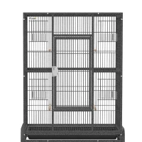 PawHut 56"H Bird Cage, Parrot Cage w/ Detachable Rolling Stand, Removable Tray, Storage Shelf, Perches, Food Container(m-9)