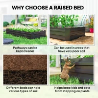 Outsunny 6' x 3' x 1' Raised Garden Bed with Support Rod, Steel Frame Elevated Planter Box, Black(m-7)