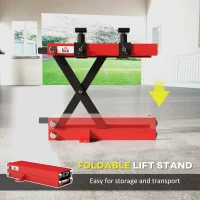 HOMCOM Motorcycle Scissor Lift Jack, 1100 lbs ATV Dirt Bike Stand, 3.7-15.7" Adjustable Height, Red(m-7)