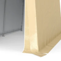 Outsunny 7' x 12' Outdoor Storage Shed Portable Garage with Roll-up Door for Motorcycle, Bike, Garden Tools, Beige(m-9)