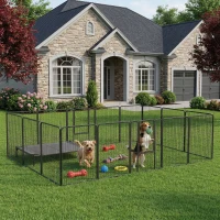 PawHut Dog Playpen for Large, Medium, Small Dogs, 16 Panels, 10.5' x 10.5' x 3.3'(m-10)
