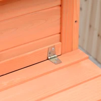 PawHut 82" Deluxe Chicken Coop Wooden Large Hen House with Run and Nesting Box for Hens Rabbits, Orange(m-11)