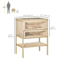 PawHut 3 Tier Fir Wood Hamster Cage Mouse Rats Small Animals Play House Exercise Activity Center(m-3)