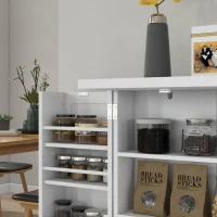 HOMCOM Freestanding Kitchen Pantry Storage Cabinet Kitchen Cabinet with 5-Tier Shelf 12 Spice Racks Adjustable Shelves White(m-10)