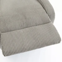 HOMCOM Corduroy Home Theater Seating, Push Back Recliner Chair with Padded Seat for Living Room, Grey(m-11)