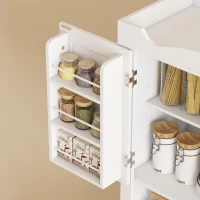 HOMCOM 73" Kitchen Pantry Cabinet, Freestanding Kitchen Hutch with 12 Door Shelves, Adjustable Shelves, Microwave Stand, White(m-10)