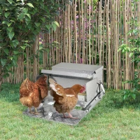 PawHut 25 lbs Capacity Automatic Chicken Poultry Feeder with a Galvanized Steel and Aluminium Build, Weatherproof Design(m-3)