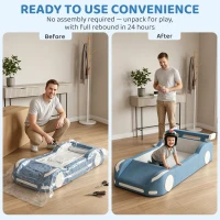 Qaba Climbing Toys for Toddlers, Foam Climbing Block Convert to Ball Pit or Toddler Bed for Gross Motor, 18-72 Months, Blue(m-6)