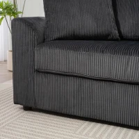 HOMCOM 3 Seater Sofa, 83.5" Modern Upholstered Couch with Pocket Spring and 2 Scatter Cushions for Living Room, Dark Grey(m-11)