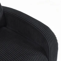 HOMCOM Corduroy Home Theater Seating, Push Back Recliner Chair with Padded Seat for Living Room, Black(m-10)