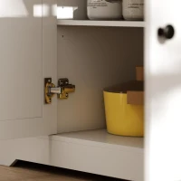 HOMCOM Sideboard Buffet Cabinet, Farmhouse Coffee Bar Cabinet with Door Shelves, Adjustable Shelves, Drawer, Barn Doors, White(m-11)