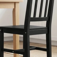 HOMCOM Dining Chairs Set of 2, Kitchen Chair with Slat Back, Pine Wood Structure for Living Room and Dining Room, Black(m-12)