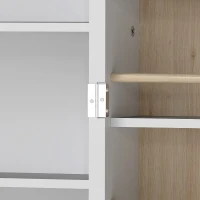 HOMCOM 47" Kitchen Pantry Cabinet, Freestanding Kitchen Storage Cabinet with 12 Door Shelves and Adjustable Shelves, White(m-9)