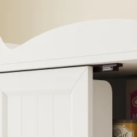 HOMCOM 73" Kitchen Pantry Cabinet, Freestanding Kitchen Hutch with 12 Door Shelves, Adjustable Shelves, Microwave Stand, White(m-11)