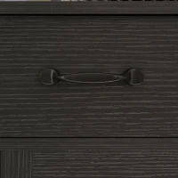 HOMCOM Sideboard Buffet Cabinet with Storage, Modern Coffee Bar Cabinet with 3 Drawers and Adjustable Shelves, Distressed Black(m-11)