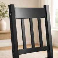 HOMCOM Dining Chairs Set of 2, Kitchen Chair with Slat Back, Pine Wood Structure for Living Room and Dining Room, Black(m-9)