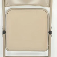 HOMCOM 4 Pack Folding Chairs with Padded Seats, Velvet Portable Party Chairs with Steel Frame, Beige(m-11)