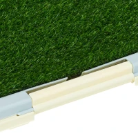 PawHut Puppy Training Pad, Indoor Portable Puppy Pad, with Artificial Grass, Grid, Panel, Tray, 24.8" x 19.1"(m-11)