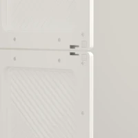 HOMCOM Portable Wardrobe, Foldable Plastic with 8 Compartments, 2 Hanging Rods and Magnetic Doors, White(m-12)