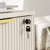 HOMCOM Lockable Filing Cabinet with 3 Fluted Drawers, File Cabinet with Adjustable Hanging Rails for A4 Letter Files, White(m-11)