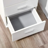 Vinsetto Mobile Filing Cabinet with Wheels, 3 Drawer File Cabinet with Lock and Keys for Home Office, White(m-11)
