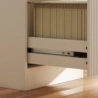 HOMCOM Lockable Filing Cabinet with 3 Fluted Drawers, File Cabinet with Adjustable Hanging Rails for A4 Letter Files, White(m-12)