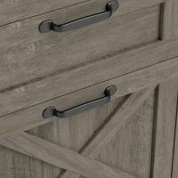 HOMCOM Vertical Filing Cabinet with 3 Drawers, Rustic Farmhouse Office Storage Cabinet for A4, Letter Size, Grey Wash(m-11)