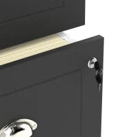 HOMCOM 4 Drawer File Cabinet with Lock, Office Filing Cabinet, A4 Letter Size, Hanging File Folders, Black(m-12)