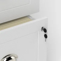 HOMCOM 4 Drawer File Cabinet with Lock, Office Filing Cabinet, A4 Letter Size, Hanging File Folders, White(m-12)