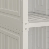 HOMCOM Portable Wardrobe, Foldable Plastic with 8 Compartments, 2 Hanging Rods and Magnetic Doors, White(m-11)