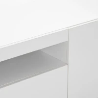 HOMCOM Entertainment Center with RGB LED Lights, TV Stand for 65-85 Inch TV, Modern TV Table for Living Room, High Gloss White(m-11)