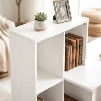 HOMCOM Computer Desk, Office Desk with Bookshelf, File Drawer and Legal Hanging File Holders, White Wood Grain(m-9)