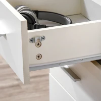Vinsetto Mobile Filing Cabinet with Wheels, 3 Drawer File Cabinet with Lock and Keys for Home Office, White(m-12)