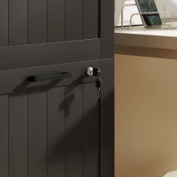 HOMCOM 4 Drawer Filing Cabinet with Lock, Office Storage Cabinet with Adjustable Hanging Bars for A4 Letter Size Files, Black(m-10)