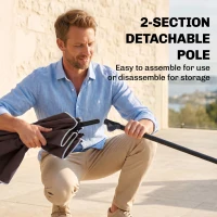 Outsunny 6.5x4ft Rectangle Patio Umbrella Aluminum Tilt Adjustable Garden Parasol Sun Shade Outdoor Canopy Coffee(m-7)