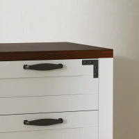 HOMCOM Lateral Filing Cabinet, Farmhouse File Cabinet with 4 Drawers, Fit Letter/A4/Legal Hanging Files, White(m-11)