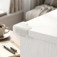 HOMCOM Computer Desk, Office Desk with Bookshelf, File Drawer and Legal Hanging File Holders, White Wood Grain(m-8)