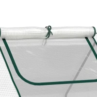 Outsunny 6' x 3' x 3' Portable Mini Greenhouse, Garden Green House Kit with 2 PE/Plastic Covers, Steel Frame and 2 Roll Up Zipper Windows, White(m-12)
